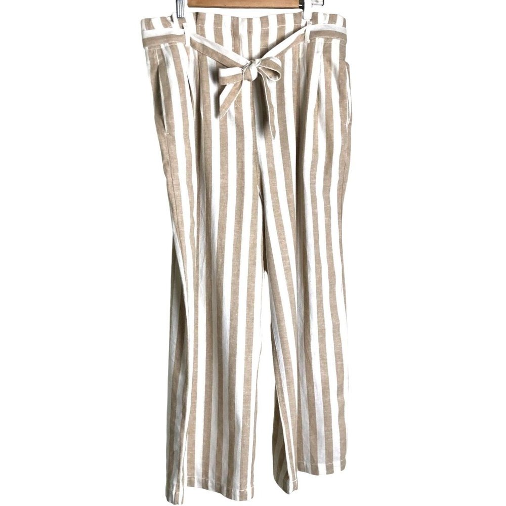 J.CREW Striped Linen Blend Pants Size 10